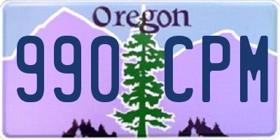OR license plate 990CPM