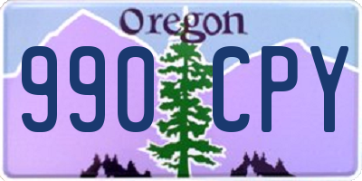 OR license plate 990CPY