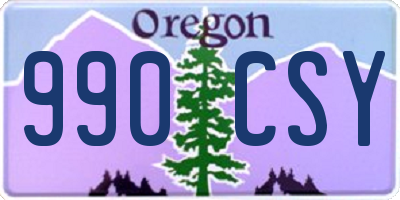 OR license plate 990CSY