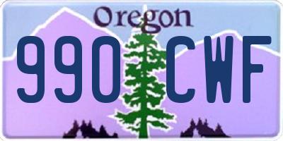 OR license plate 990CWF