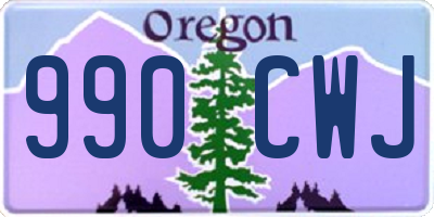 OR license plate 990CWJ
