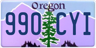 OR license plate 990CYI