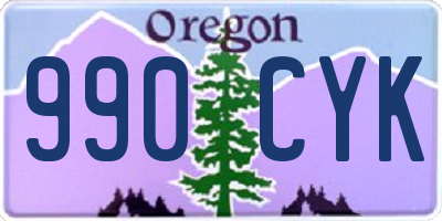 OR license plate 990CYK