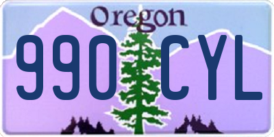 OR license plate 990CYL