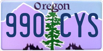 OR license plate 990CYS