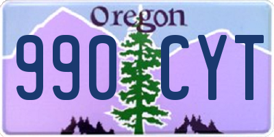 OR license plate 990CYT