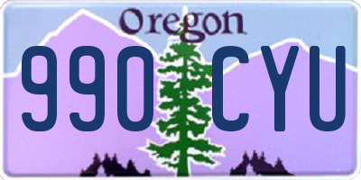 OR license plate 990CYU