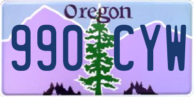 OR license plate 990CYW