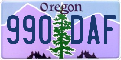 OR license plate 990DAF