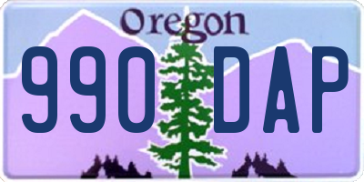 OR license plate 990DAP