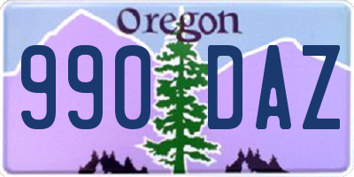 OR license plate 990DAZ