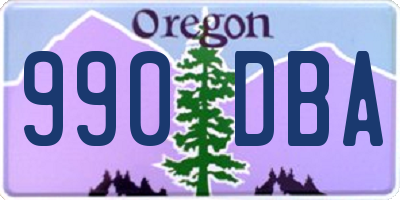 OR license plate 990DBA