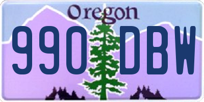 OR license plate 990DBW