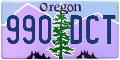 OR license plate 990DCT