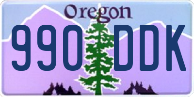 OR license plate 990DDK