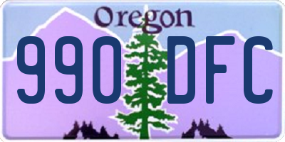 OR license plate 990DFC