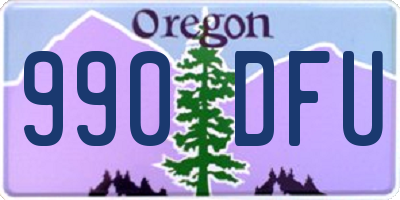 OR license plate 990DFU