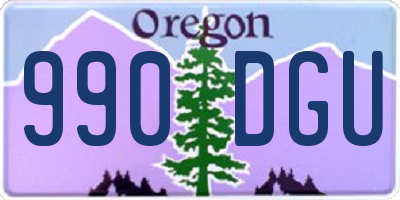 OR license plate 990DGU