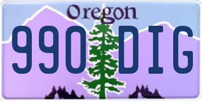 OR license plate 990DIG
