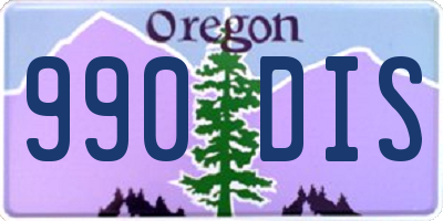 OR license plate 990DIS