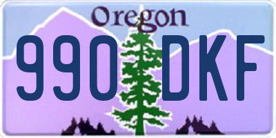 OR license plate 990DKF