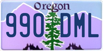 OR license plate 990DML