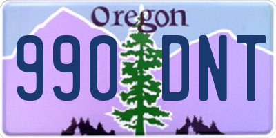 OR license plate 990DNT