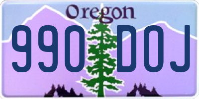 OR license plate 990DOJ