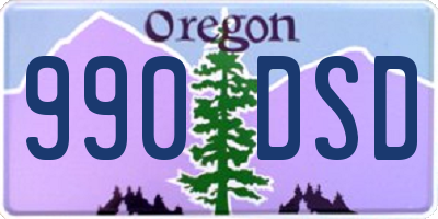OR license plate 990DSD
