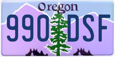 OR license plate 990DSF