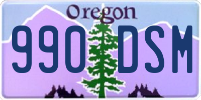 OR license plate 990DSM