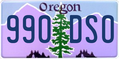 OR license plate 990DSO