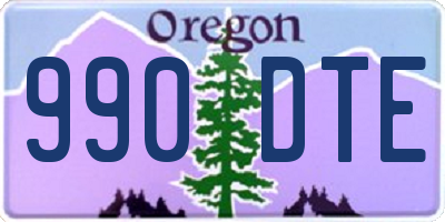 OR license plate 990DTE