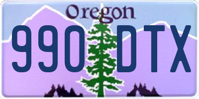 OR license plate 990DTX