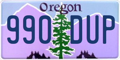 OR license plate 990DUP