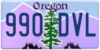 OR license plate 990DVL