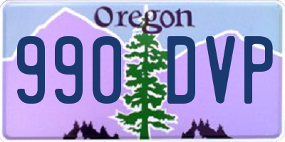 OR license plate 990DVP