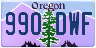 OR license plate 990DWF