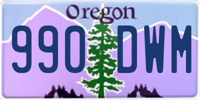 OR license plate 990DWM