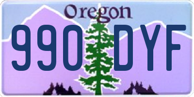 OR license plate 990DYF