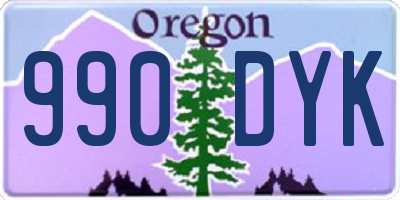 OR license plate 990DYK
