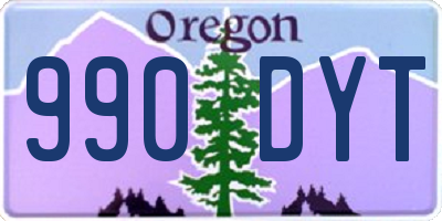 OR license plate 990DYT