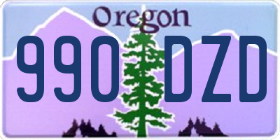 OR license plate 990DZD