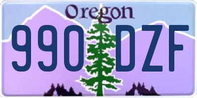 OR license plate 990DZF