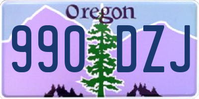 OR license plate 990DZJ