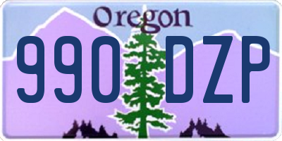 OR license plate 990DZP