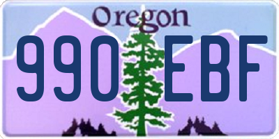 OR license plate 990EBF