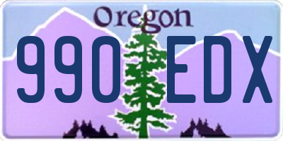 OR license plate 990EDX