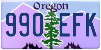 OR license plate 990EFK