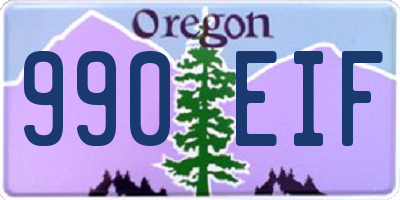 OR license plate 990EIF